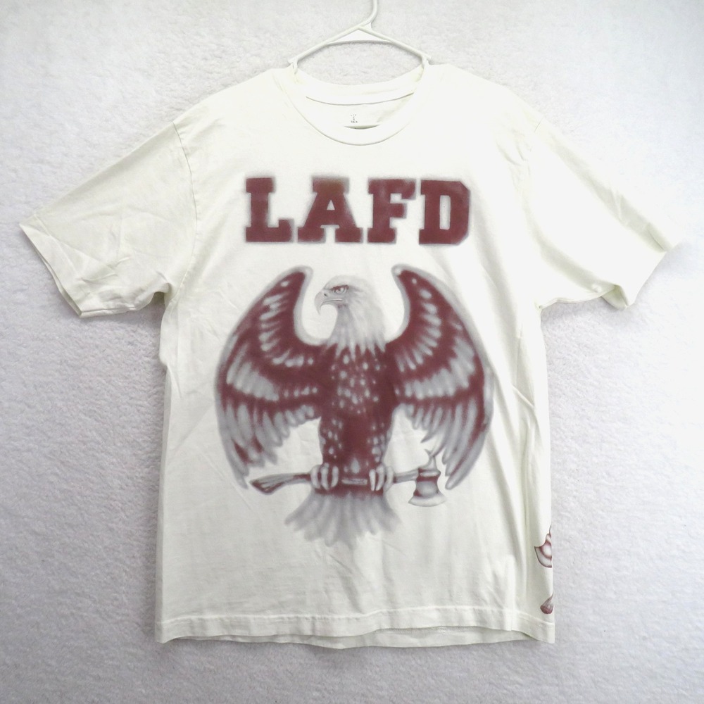 Travis Scott‎ Cactus Jack LAFD Shirt Mens Large White Don't Run From Smoke Tee